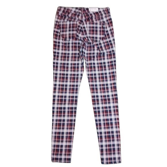 NEW WILLIAM‎ RAST High-Rise Plaid Skinny Jeans, Size 26, Red/White/Blue - Picture 8 of 15